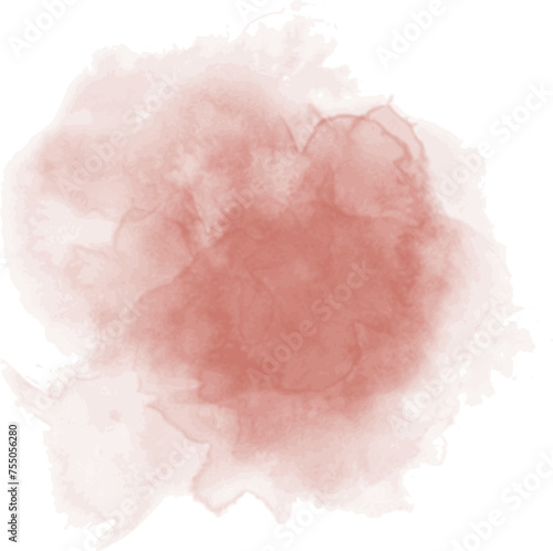 Abstract watercolor blot painted background. Vector isolated illustration. Red salmon 