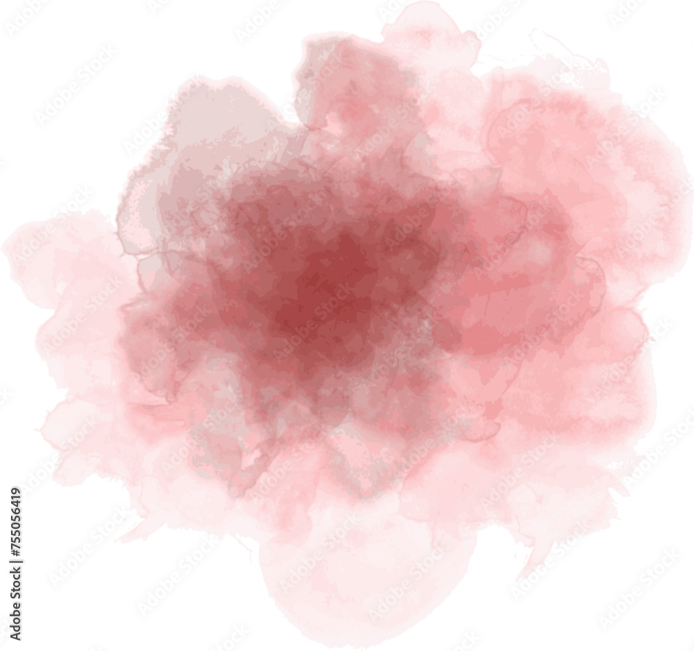 Abstract watercolor blot painted background. Vector isolated illustration. Red