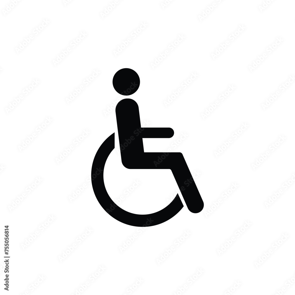 Disabled human figure sign icon. Public information symbol modern, simple, vector, icon for website design, mobile app, ui. Vector Illustration Disabled human figure sign icon. Public information symbol modern, simple, vector, icon for website design, mobile app, ui. Vector Illustration