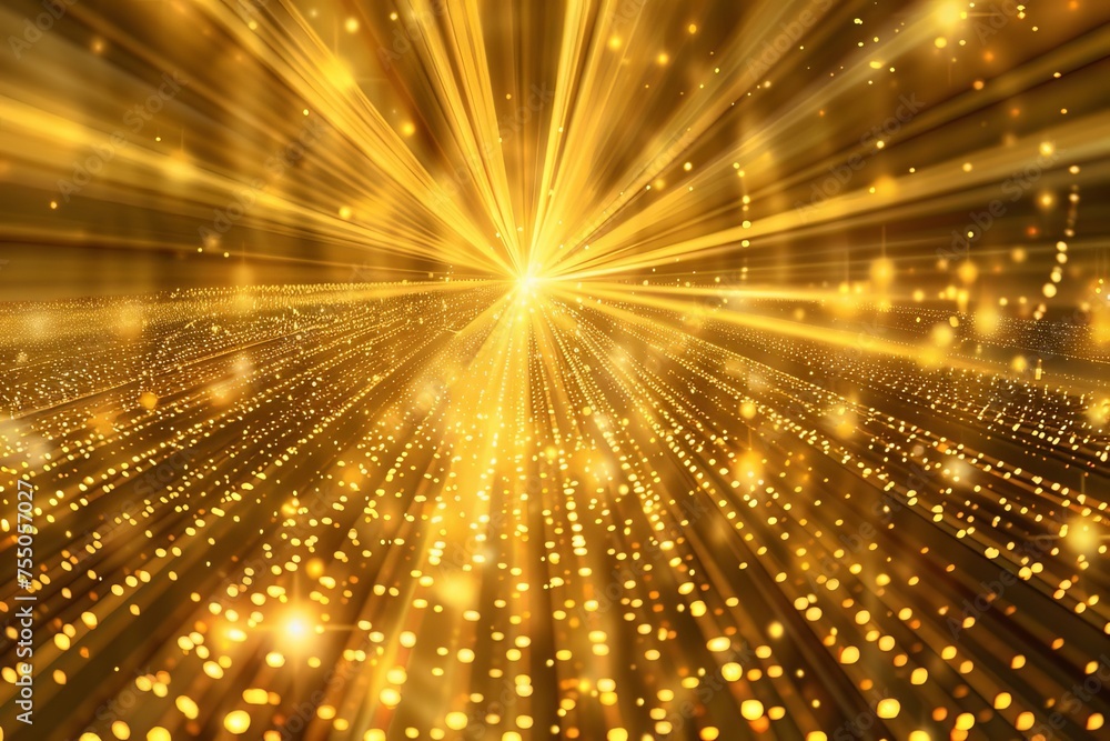 Artistic representation of golden light rays with geometric patterns for a dynamic effect Artistic representation of golden light rays with geometric patterns for a dynamic effect