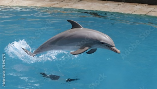 A Dolphin Playing With A Floating Toy © Mahira