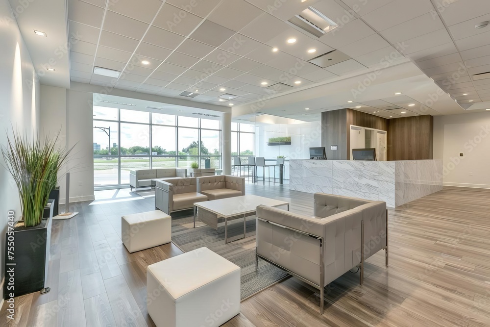 Contemporary office design featuring natural light and minimalistic aesthetics Contemporary office design featuring natural light and minimalistic aesthetics