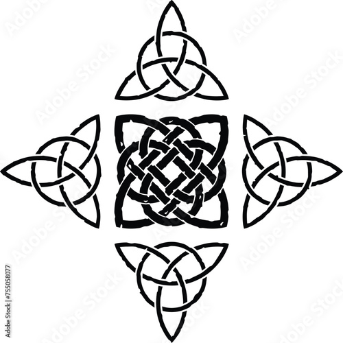 Grunge Celtic Knot and Triquetra Symbols