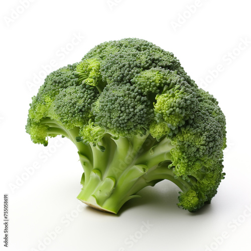 broccoli on a white background сreated with Generative Ai