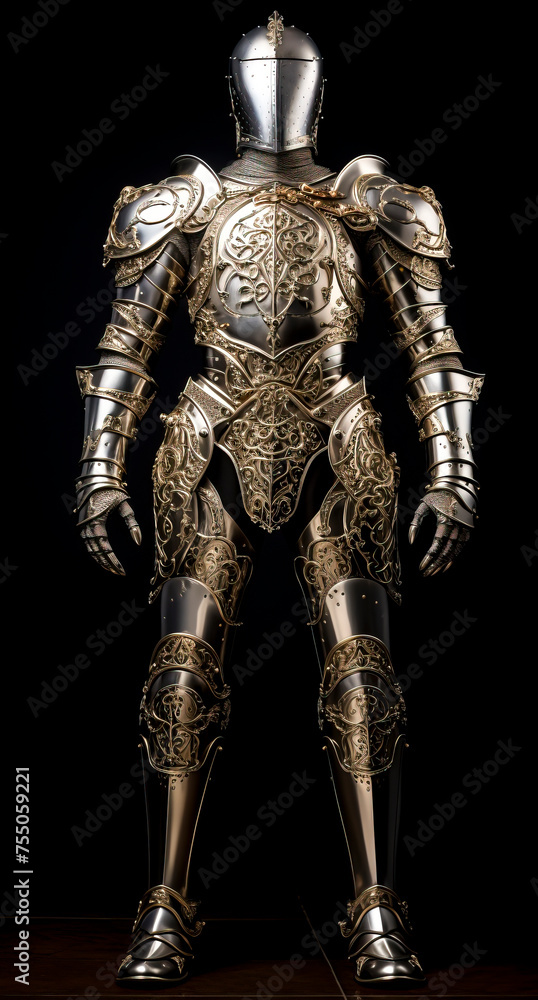 The Enigmatic Silver Knight: A Visual Exploration of Historical Aesthetics and High-Angle Photography created with Generative AI technology The Enigmatic Silver Knight: A Visual Exploration of Historical Aesthetics and High-Angle Photography created with Generative AI technology