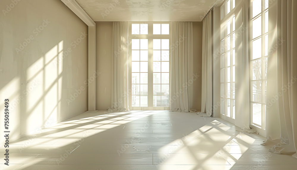 Fototapeta premium Sleek Office Board Minimalism: Light Space Interior Design Decoration, created with Generative AI technology