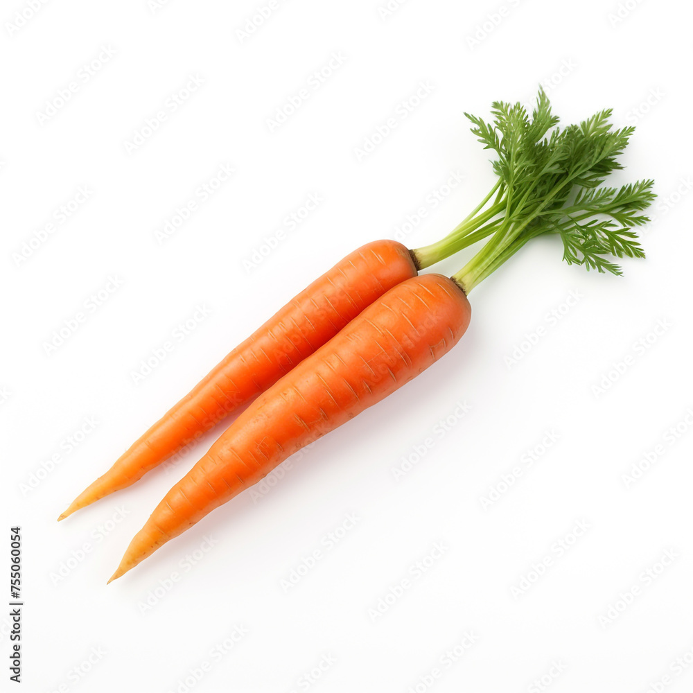 carrot on a white background сreated with Generative Ai carrot on a white background сreated with Generative Ai