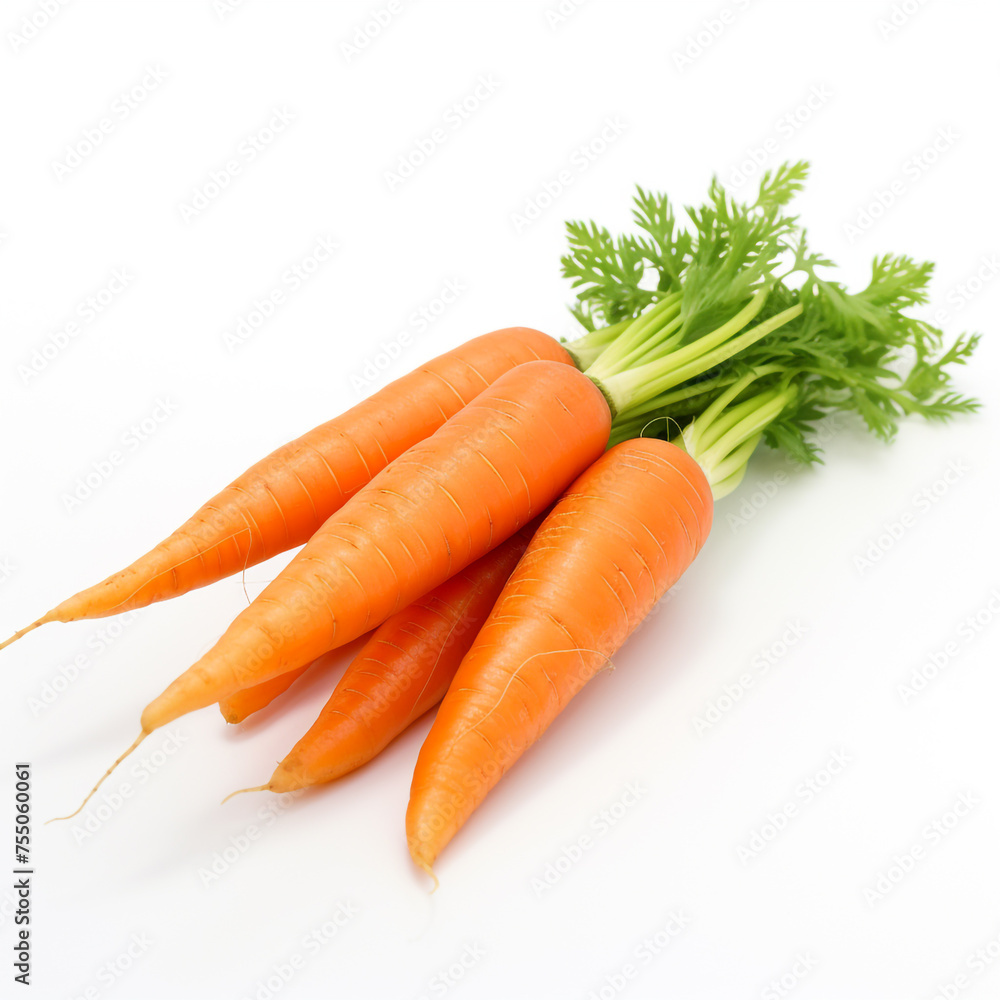 carrot on a white background сreated with Generative Ai carrot on a white background сreated with Generative Ai