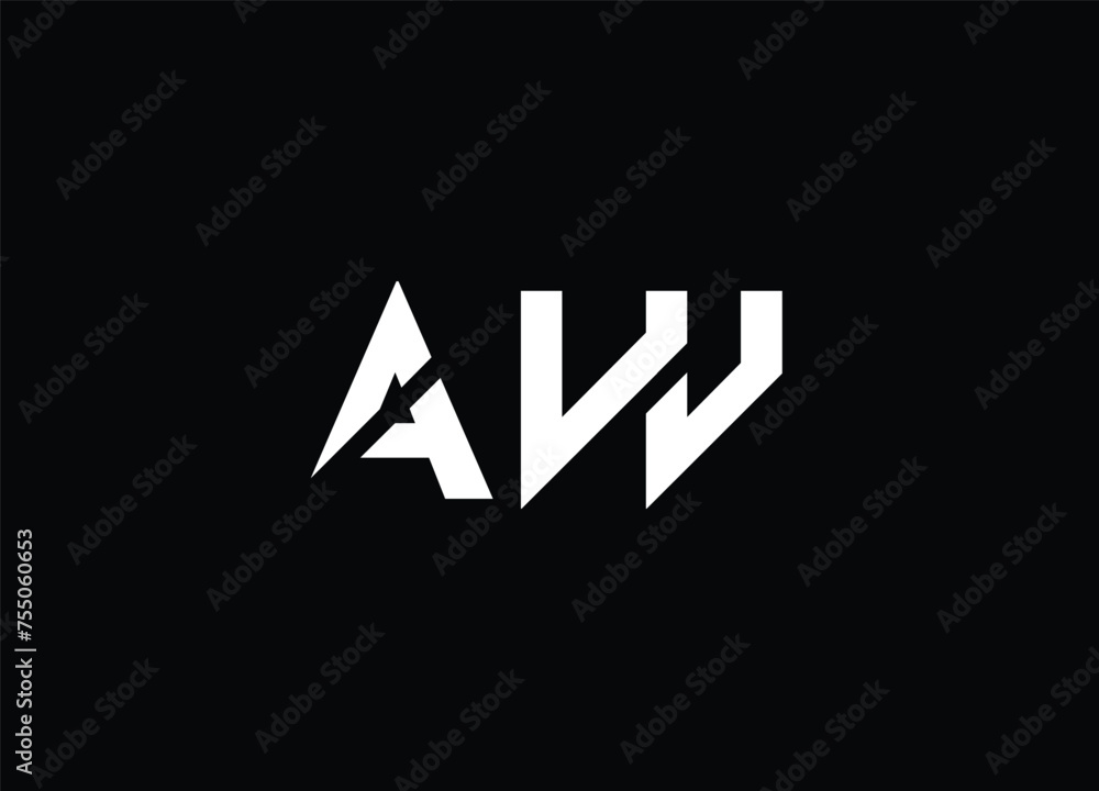 AW Logo Letter Design Vector with Red and Black Colors. AW Logo Letter Design Vector with Red and Black Colors.