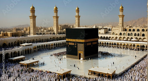 a nice capture of Kaaba with sky view AI created