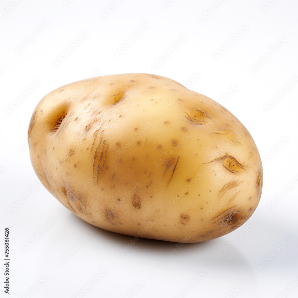 potatoe on a white background сreated with Generative Ai potatoe on a white background сreated with Generative Ai