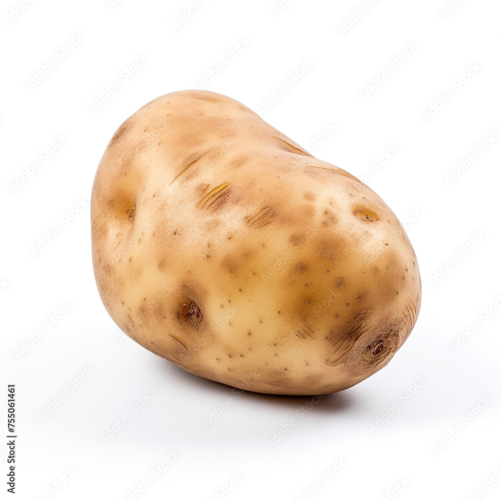 potatoe on a white background сreated with Generative Ai potatoe on a white background сreated with Generative Ai