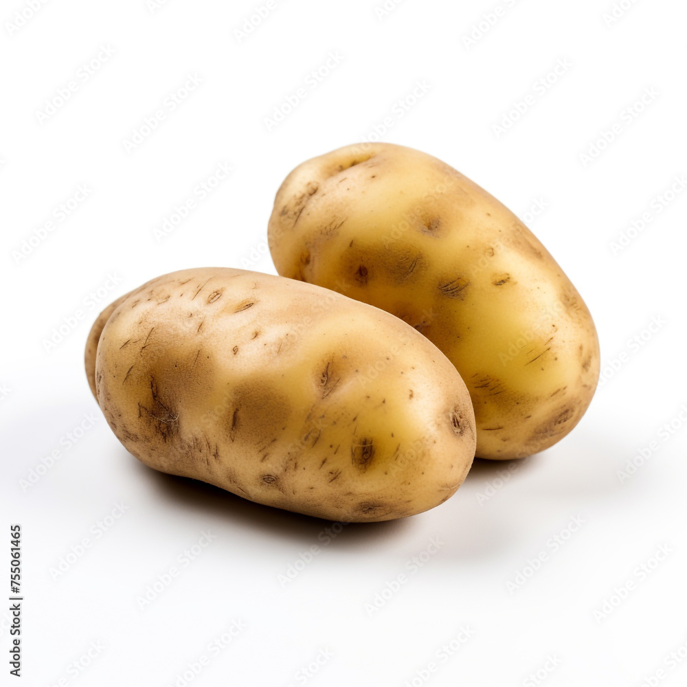 potatoe on a white background сreated with Generative Ai potatoe on a white background сreated with Generative Ai