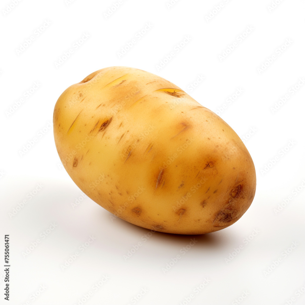 potatoe on a white background сreated with Generative Ai potatoe on a white background сreated with Generative Ai