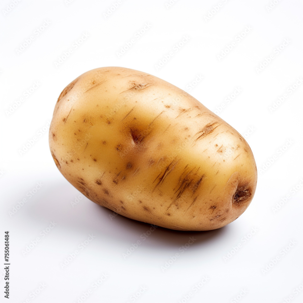 potatoe on a white background сreated with Generative Ai potatoe on a white background сreated with Generative Ai