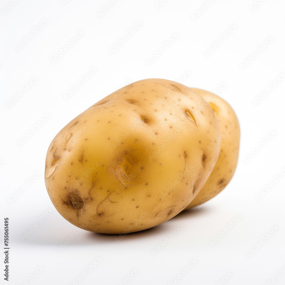potatoe on a white background сreated with Generative Ai potatoe on a white background сreated with Generative Ai