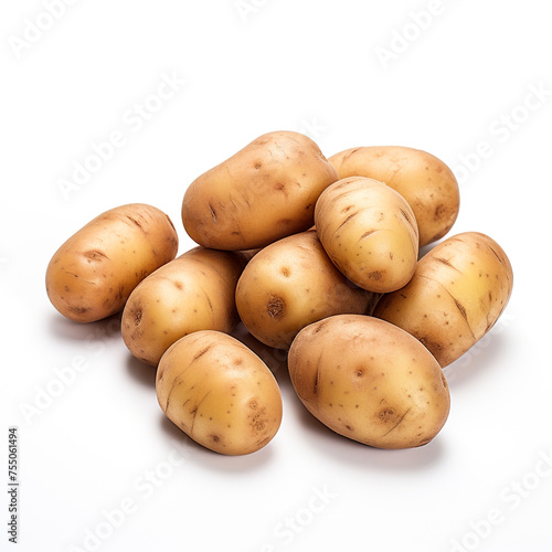 potatoe on a white background   reated with Generative Ai