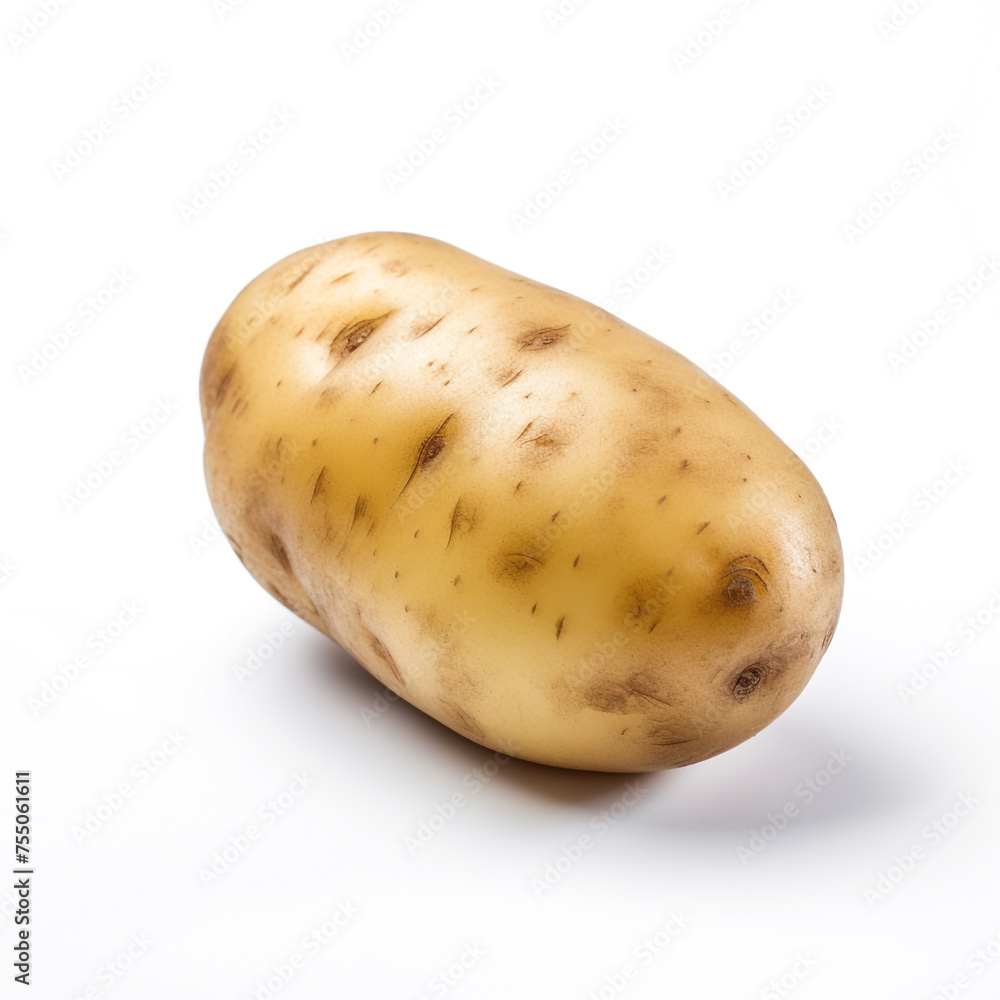 potatoe on a white background сreated with Generative Ai potatoe on a white background сreated with Generative Ai