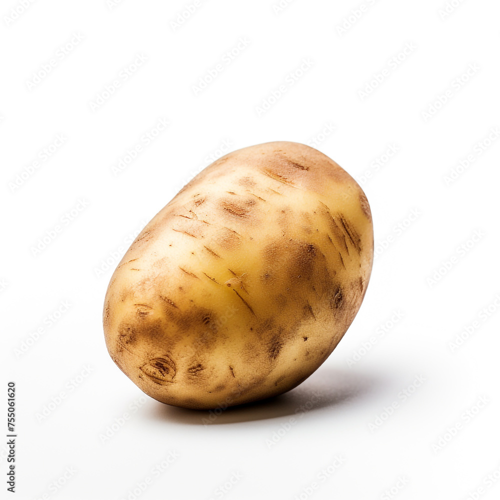 potatoe on a white background сreated with Generative Ai