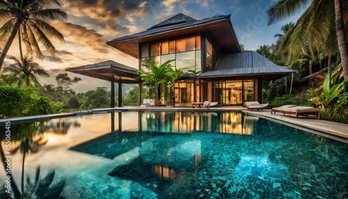 Wallpaper Mural Modern Tropical Villa in the Jungle on Bali Torontodigital.ca