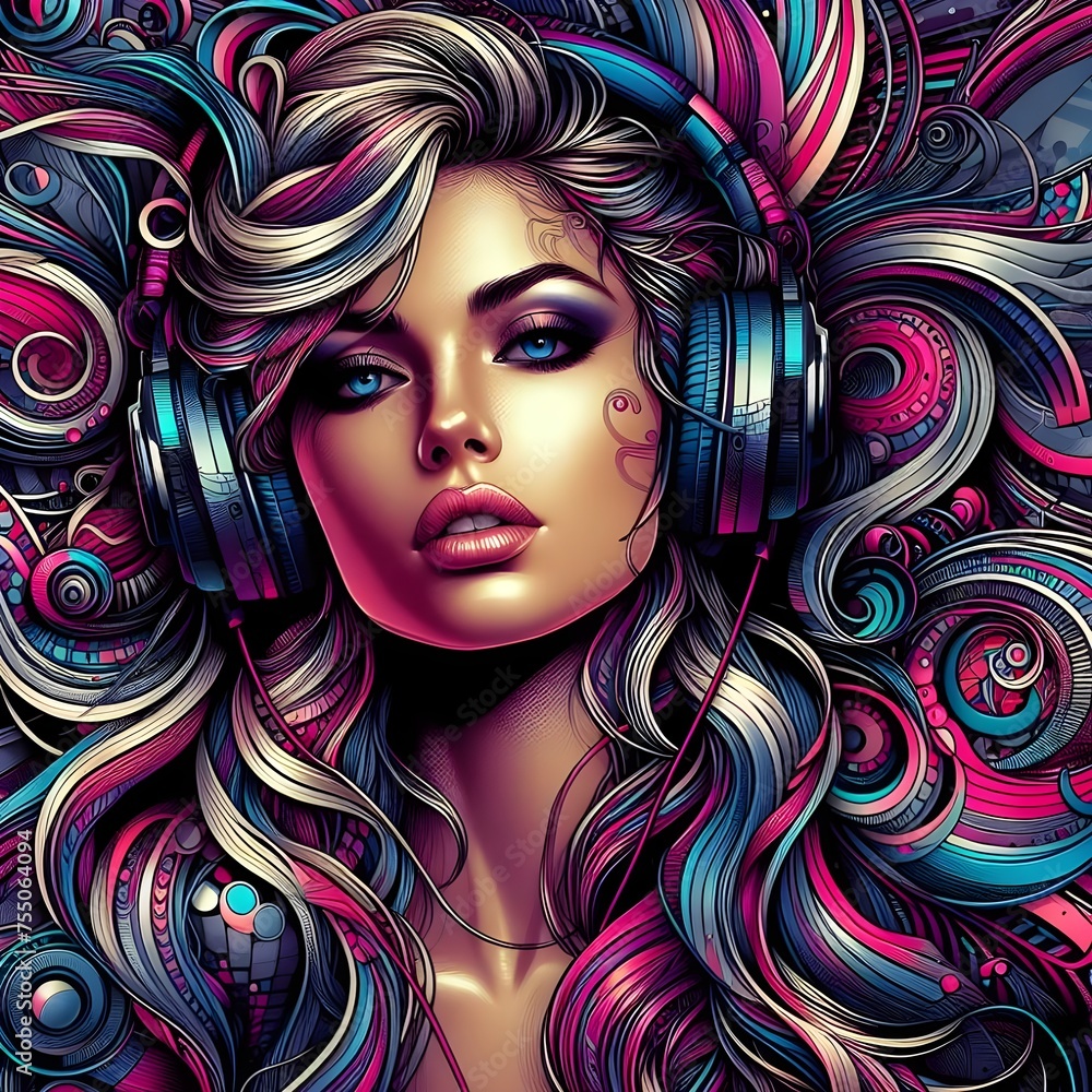 “Deaf man with headphones feeling the vibrant swirls of music” – a powerful visual of sensory joy and colorful emotion. “Deaf man with headphones feeling the vibrant swirls of music” – a powerful visual of sensory joy and colorful emotion.