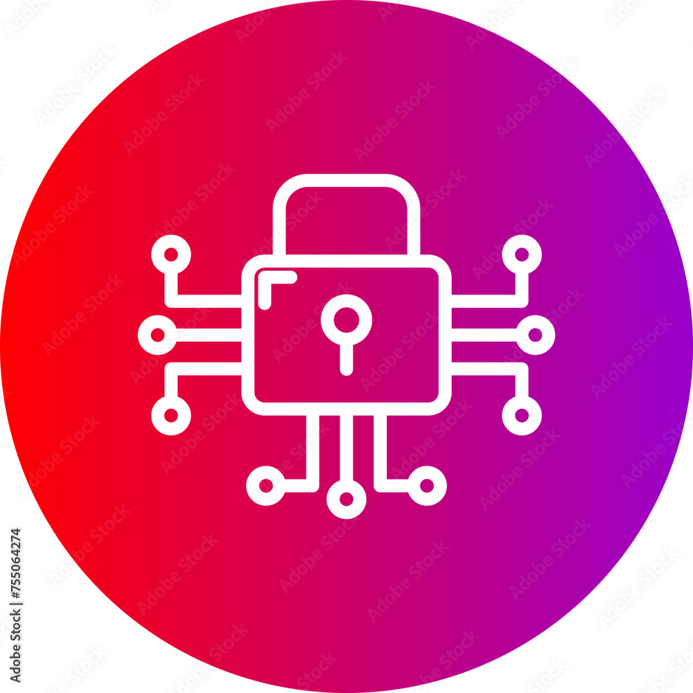 Security Line Gradient Circle Icon Security Line Gradient Circle Icon