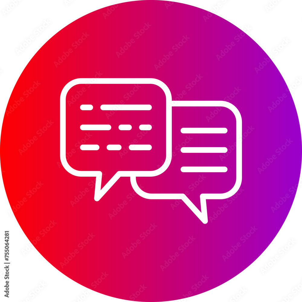 Chat Line Gradient Circle Icon