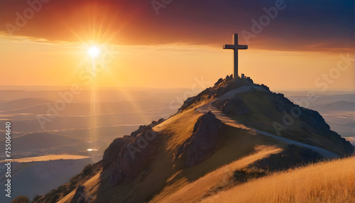 Good Friday Crucifixion And Resurrection of Jesus at Sunrise
