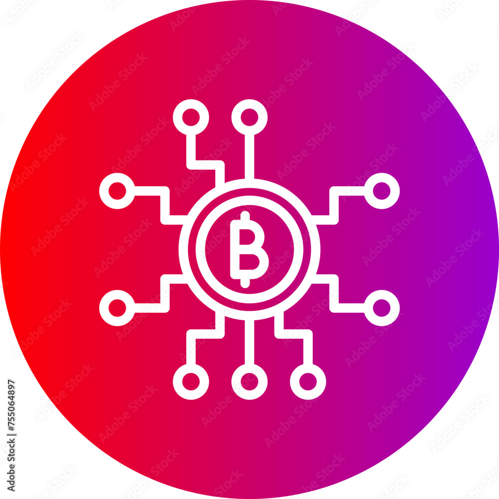 Cryptocurrency Line Gradient Circle Icon Cryptocurrency Line Gradient Circle Icon