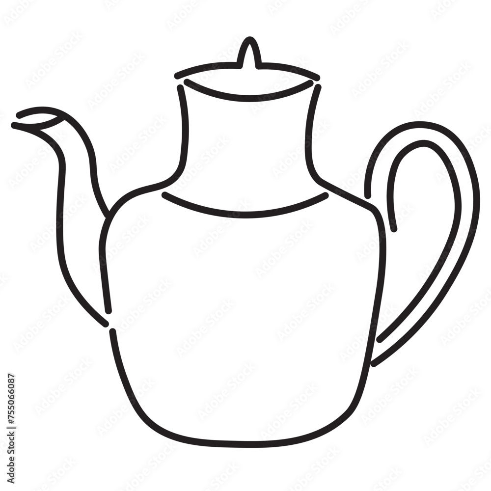 teapot in doodle style in vector. template for greeting card design sticker poster teapot in doodle style in vector. template for greeting card design sticker poster