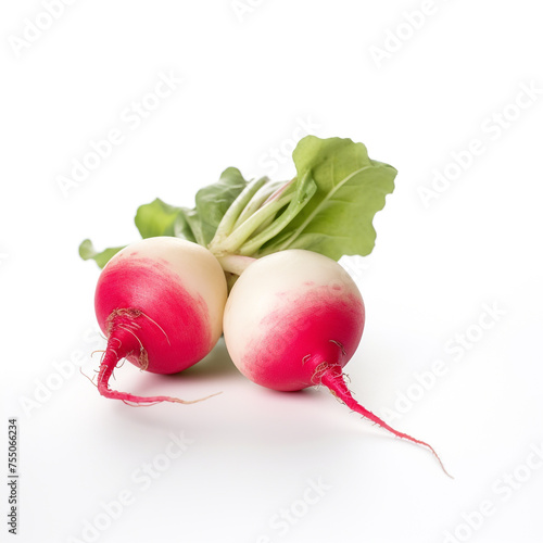 radish on a white background сreated with Generative Ai
