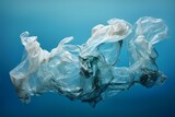 Harmful Plastic bag ocean ecology garbage. Sand rubbish. Generate Ai