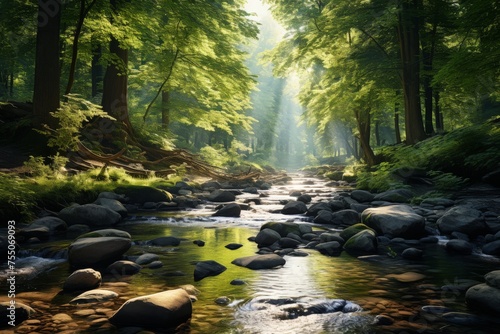 Babbling Brook Glen Isolated on Transparent Background