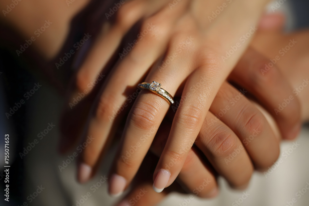 Elegant Wedding Ring on Bride's Hand
