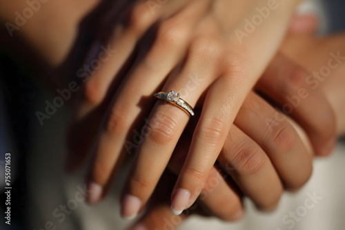 Elegant Wedding Ring on Bride s Hand
