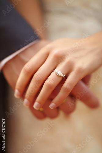 Elegant Wedding Ring on Bride's Hand