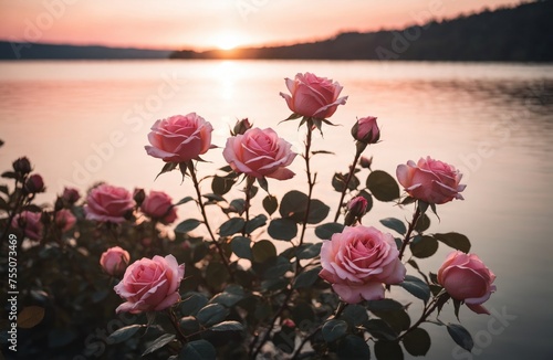 Roses at sunset