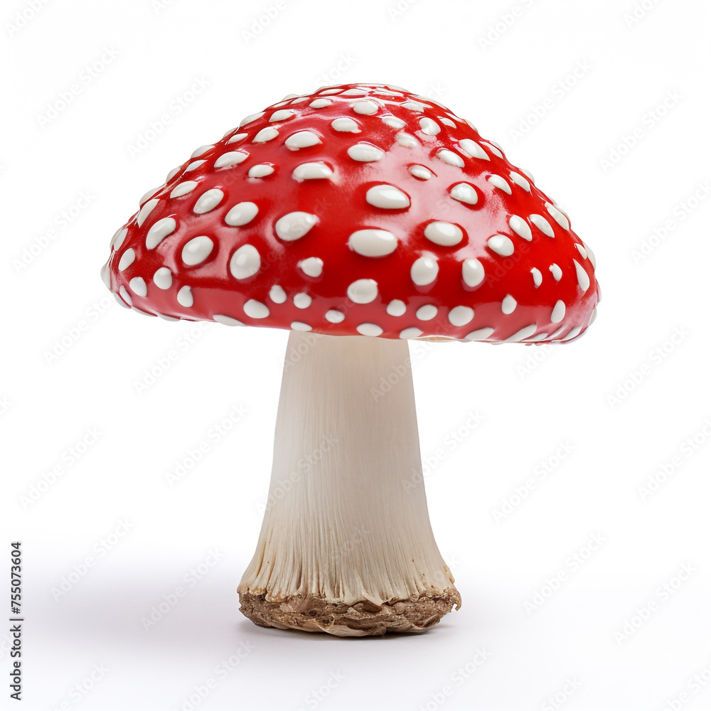 fly agaric mushroom on a white background сreated with Generative Ai fly agaric mushroom on a white background сreated with Generative Ai