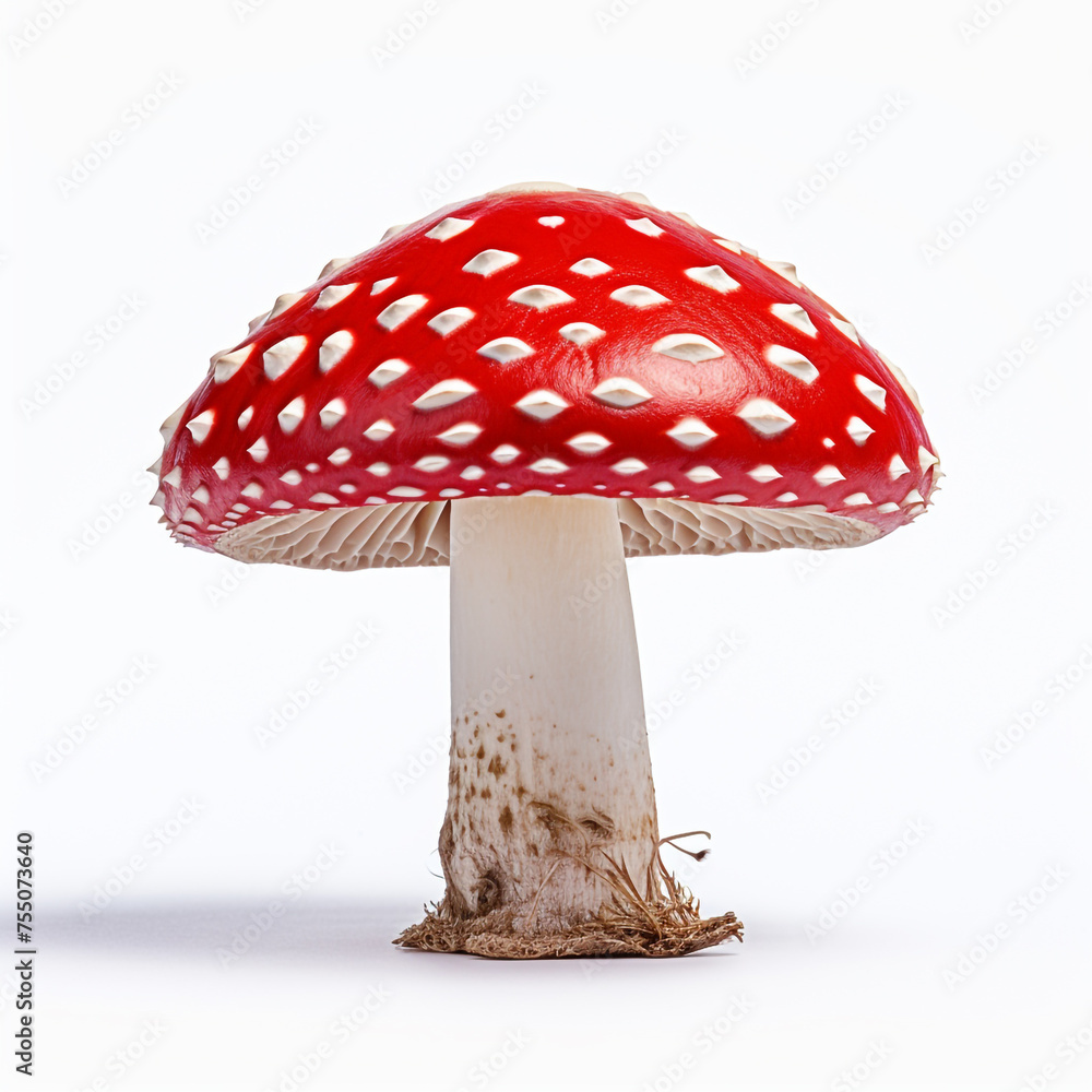 fly agaric mushroom on a white background сreated with Generative Ai fly agaric mushroom on a white background сreated with Generative Ai