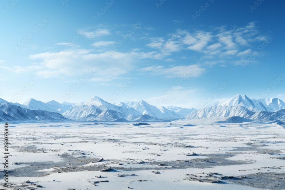 Frozen Tundra Wasteland Isolated on Transparent Background