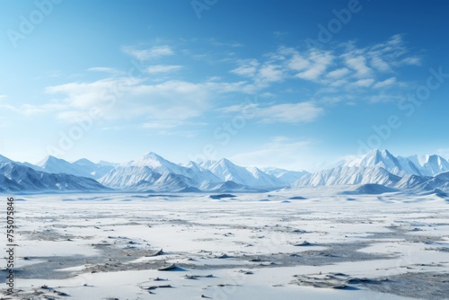 Frozen Tundra Wasteland Isolated on Transparent Background
