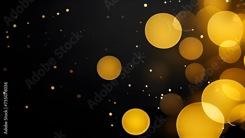 background  golden bokeh with black background