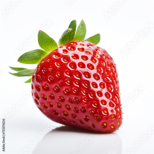 delicious strawberry, white background, professional photo сreated with Generative Ai