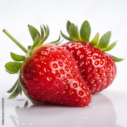 delicious strawberry  white background  professional photo   reated with Generative Ai