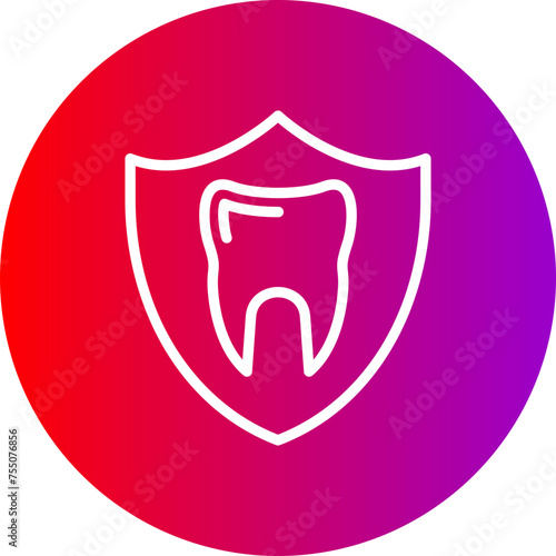 Shield Line Gradient Circle Icon