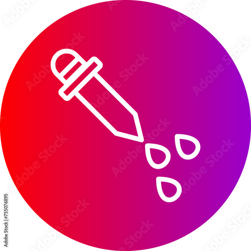 Dropper Line Gradient Circle Icon