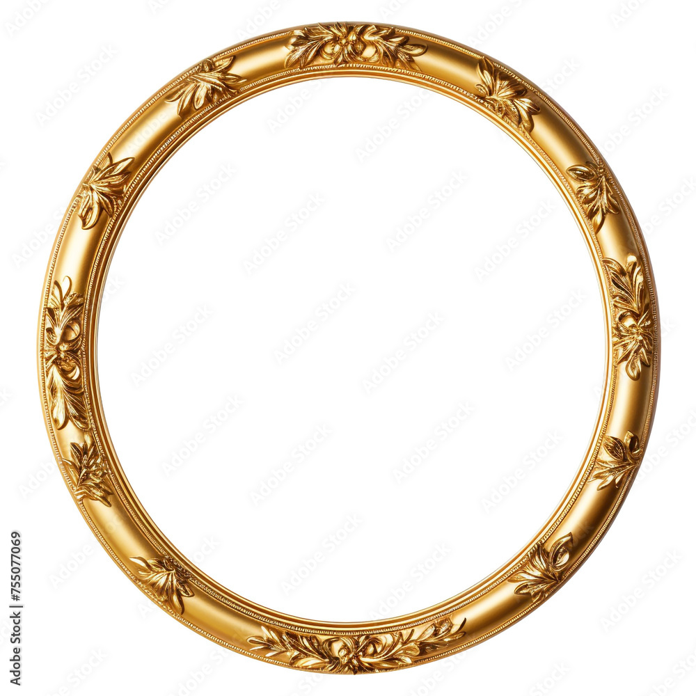 golden oval photo frame, white background, professional photo сreated with Generative Ai golden oval photo frame, white background, professional photo сreated with Generative Ai