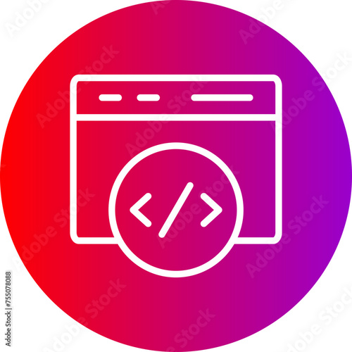 web-hosting-12 Line Gradient Circle Icon