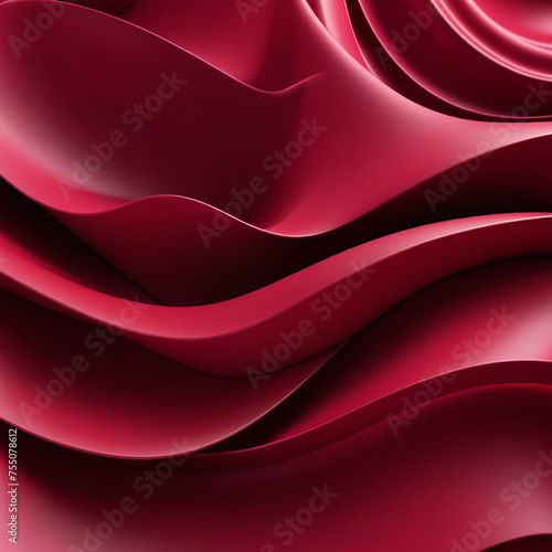 3D background with smooth maroon silky shapes