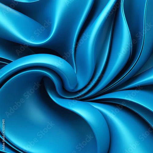 3D background with smooth blue silky shapes